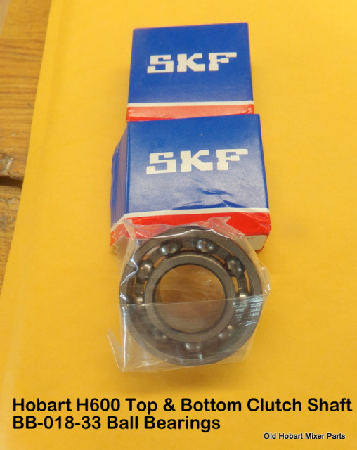 Hobart H600-H600T-P660-L800-M802 Clutch Shaft  Top & Bottom Ball Bearings BB-018-33