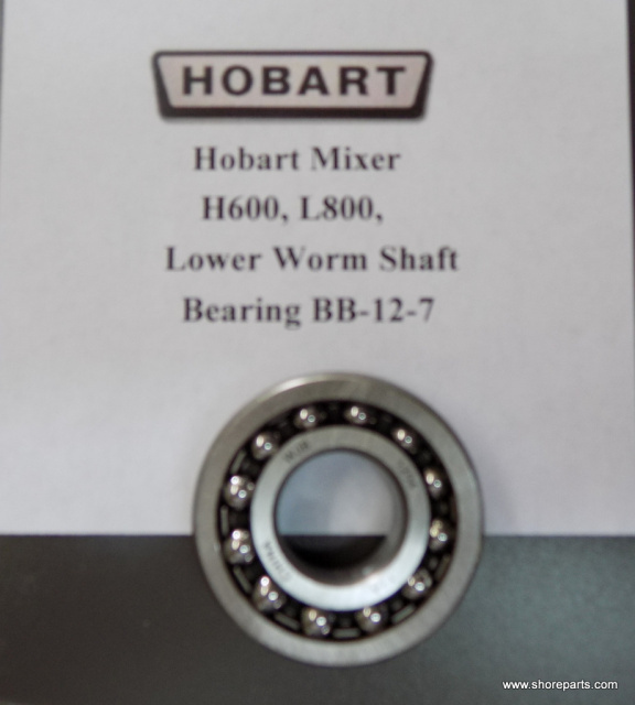 Hobart Mixer H600, L800, Lower Worm Shaft Bearing BB-12-7