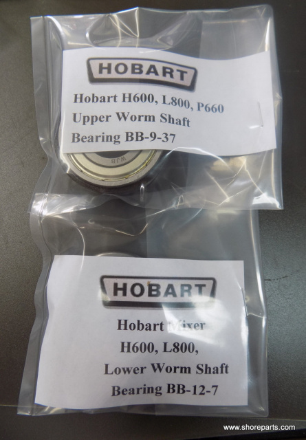 Hobart H600, L800 Upper & Lower Worm Shaft Bearings BB-9-37-BB12-7
