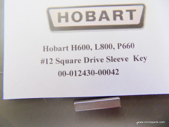 Hobart H600, P660,  Mixer 00-012430-00042 Square Drive Key