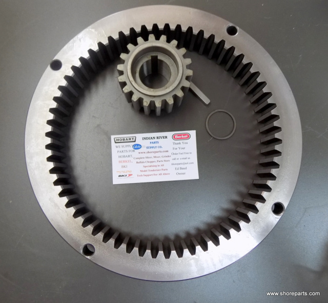 Hobart H600-L800 59 Tooth Internal Gear Number 00-437692, 18 Tooth pinion Gear 00-012430-00154, Key 