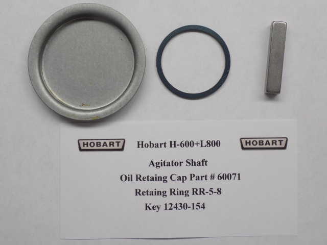 Hobart  H600, L800 Mixer Internal pinion Gear Oil Retaining Cap 00-060071, Retaining Ring RR-005-08,